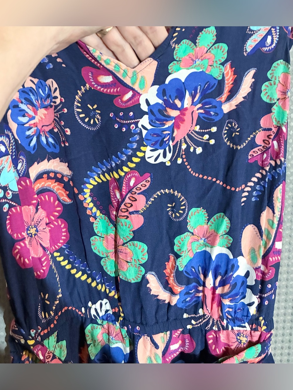 Talbots Tropical Belted Dress Sz 12 Ruffles Lined Vibrant Fun Function Party - Picture 9 of 13